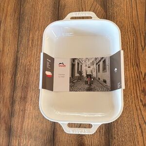 Staub Gratin Rectangular Dish NWT 10.5 x 7.5 White